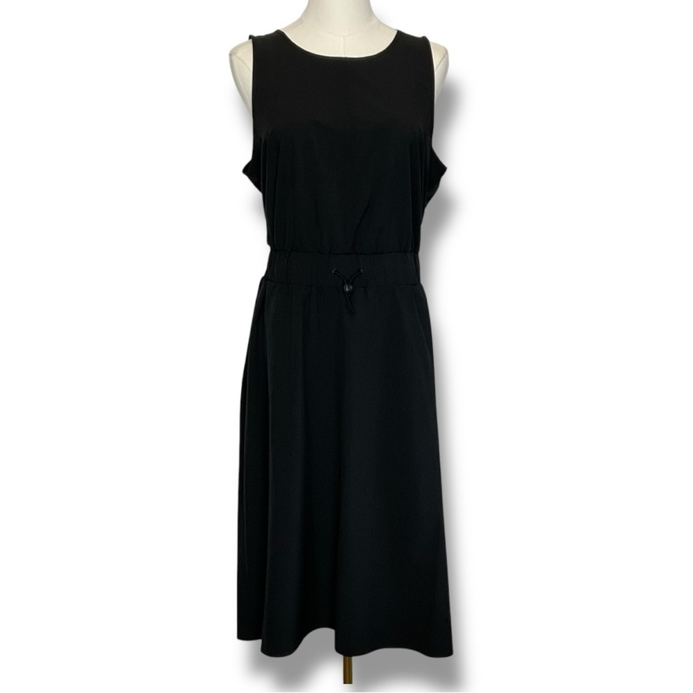Kyodan Dress Black Athletic Sporty Outdoor Summer Midi Cutout Back Sze Large NWT